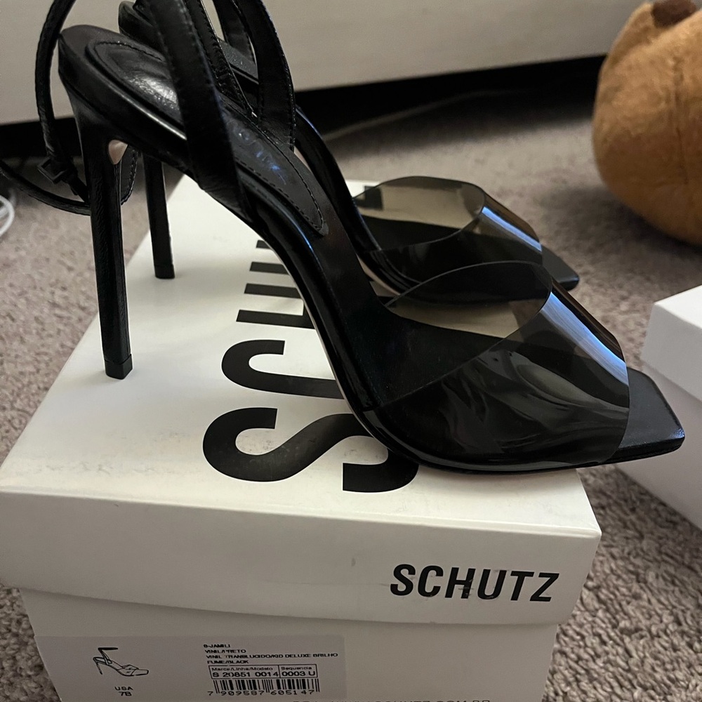SCHUTZ Black Strappy Heels
